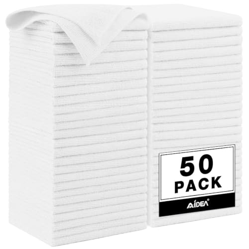 White Microfiber Cleaning Cloth 50PK (White / 50PK)