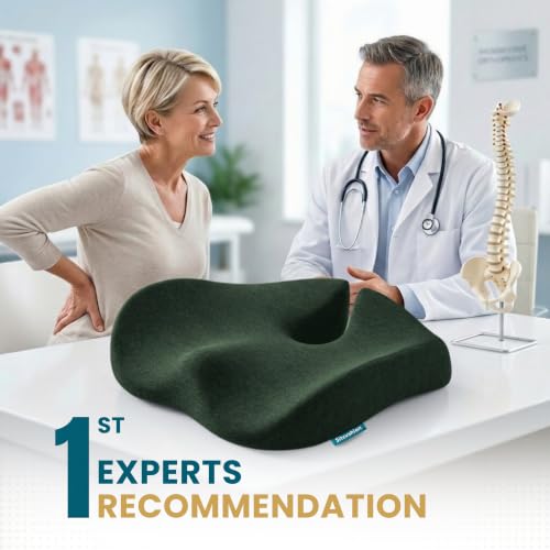 Seat Cushion for Tailbone Pain Relief (Green & Dark Gray)