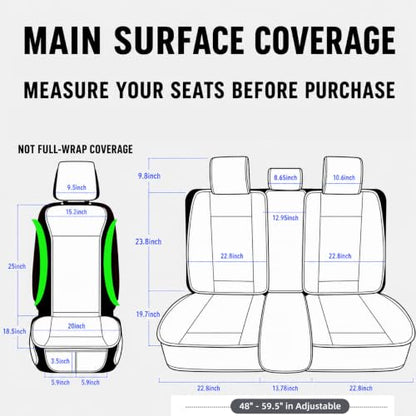 Car Seat Cover Full Set Leather Waterproof Front Rear Gray (Gray)