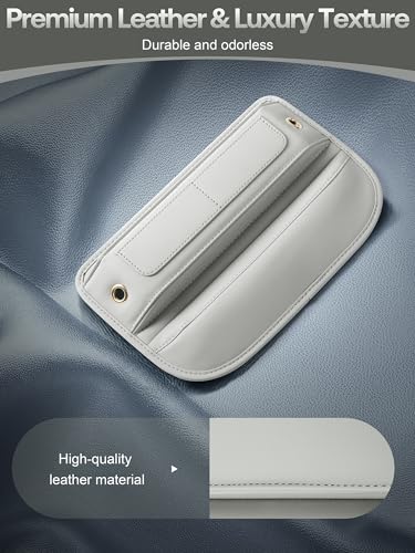 Universal Fit Premium Leather Car Seat Gap Filler Organizer (06 Beige, 2 Pack)
