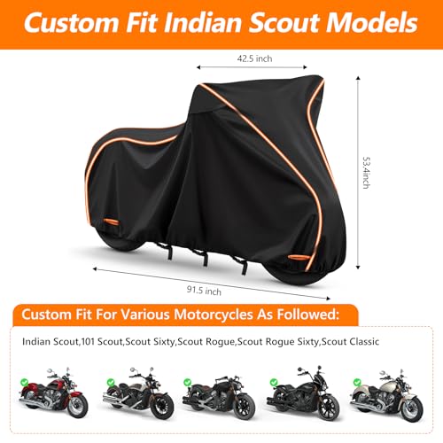 Motorcycle Cover for Indian Scout 101 (Black / for Indian Scout)