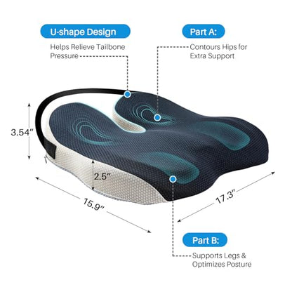 Car Seat Cushion for Driving (Darkgray)