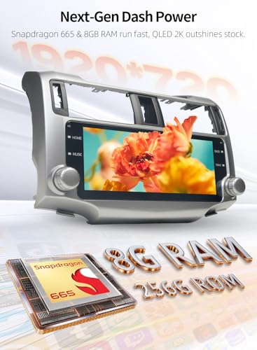 8GB+256GB Android 13 Car Radio for Toyota 4Runner 2010 (Silver)