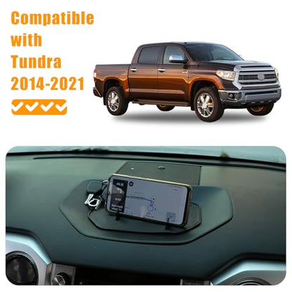 Black ABS Car Center Console Dash Table Storage Tray Fit for Toyota Tundra 2014 (Without Mobile Phone Holder)