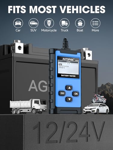 BAS100 12V 24V Car Battery Tester (Sky Blue)
