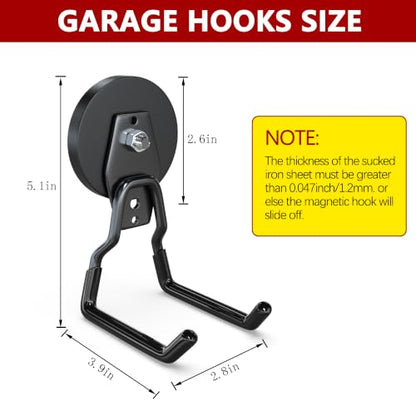 Heavy Duty Magnetic Hooks (2.6"x2-ZSU / Black)