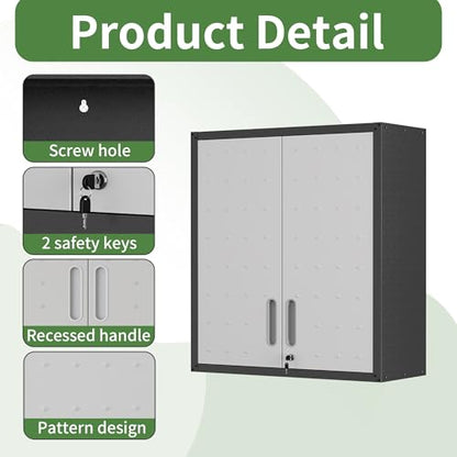 Garage Tool Cabinet (Black & Grey / H30.31" 2Set)