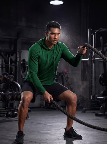 Mens Fashion Athletic Hoodies Sport Sweatshirt Solid Color Fleece Pullover Dark Green X (X-Large / Dark Green)