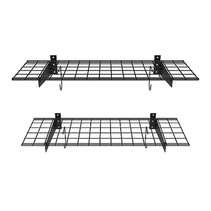 2 Pack Garage Wall Shelves (Black / 15*45")