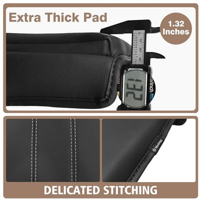 Armrest Cover for Honda Pilot 2023 (12) 23+ |Pilot| Black/White Stitching, +Thick)