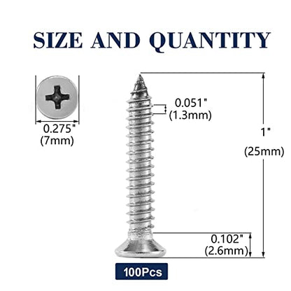 6 x 1 Wood Screw 100Pcs 18 (#6 x 1")