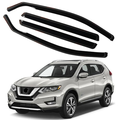 4PCS in Channel Rain Guards for 2014 (Fit for 2014-2020 Nissan Rogue)