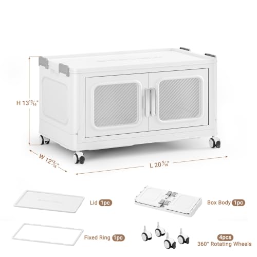 60 Qt Extra Large Stackable Storage Bin with Lids (White / 60QT-1pack)