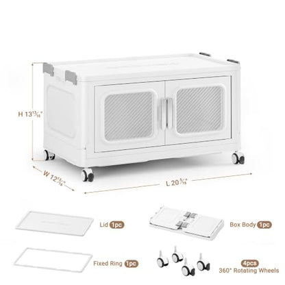 60 Qt Extra Large Stackable Storage Bin with Lids (White / 60QT-1pack)