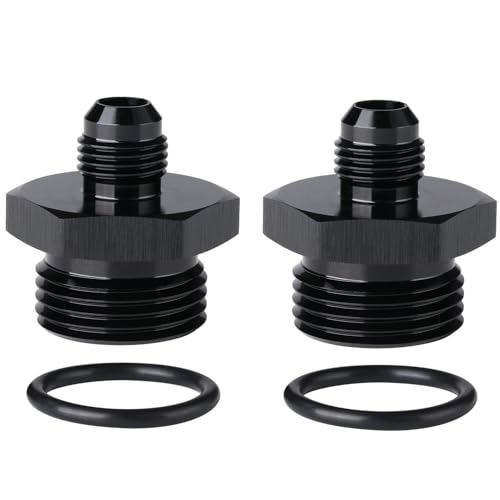 6AN Male Flare to 12AN ORB O (6AN to 12AN ORB / Black - 2PCS)