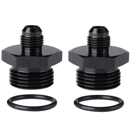 6AN Male Flare to 12AN ORB O (6AN to 12AN ORB / Black - 2PCS)