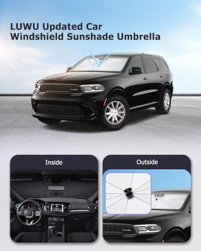 2026 Durango Windshield Sun Shade Umbrella Foldable UV Block Front Window Sunshade (Durango 2011- 2025 2026)