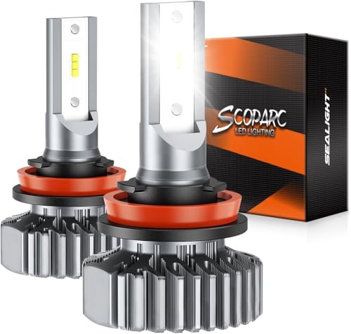 H11/H8/H9 Light Bulbs, Super Bright Single Beam with Eye-Protected, Plug and Play, Non-Polarity, Fog Bulbs, Powersports Accessory Lights, Pack of 2 (H11/H8/H9)