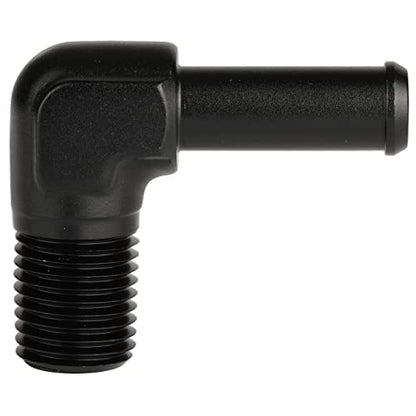 1 4 NPT Male to 3 (1/4 NPT to 3/8 Barb / Black - 90 Degree)