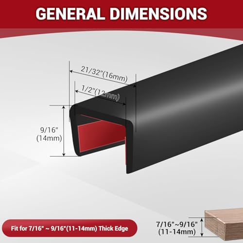 Rubber Edge Trim (Fit 1/2" - L20' / Black)