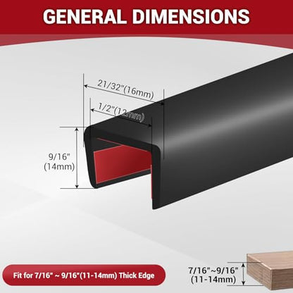 Rubber Edge Trim (Fit 1/2" - L20' / Black)