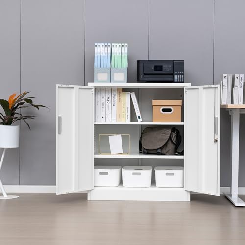 Metal Storage Cabinet (White / 36.2" H x 32" W x 16" D)