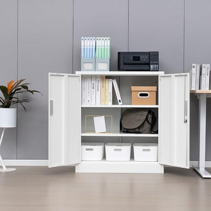 Metal Storage Cabinet (White / 36.2" H x 32" W x 16" D)