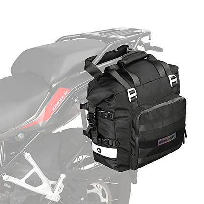 Motorcycle Saddle Bag Waterproof Motor Pannier Bag Luggage Pack Quick Release Motorbike Side Bag 20L (Black)