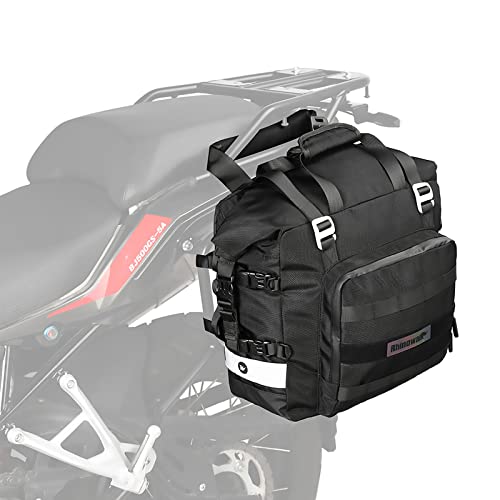 Motorcycle Saddle Bag Waterproof Motor Pannier Bag Luggage Pack Quick Release Motorbike Side Bag 20L (Black)
