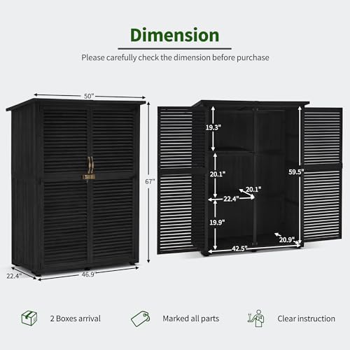 Outdoor Storage Cabinet (Black / Large)