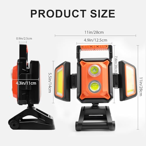 4000LM LED Work Light Rechargeable with Clamp (Magnetic Clamp Stand)