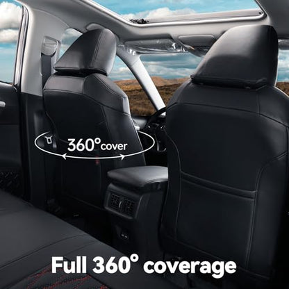 Camry Car Seat Covers Custom Fit for Toyota 2025 2026 Camry (Leatherette(Black/Red) / 2025-2026 Camry Hybrid (Le Se))