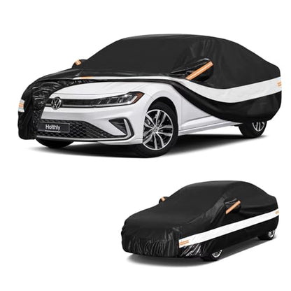 10 Layers Car Cover Custom Fit for Volkswagen VW Jetta (Black Gray / Custom Fit for Volkswagen Jetta)