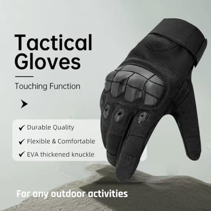 Black Touchscreen Tactical Gloves for Outdoor Protection Gloves (Black / X-Large)