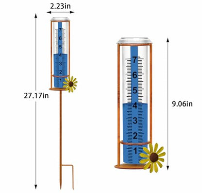 Rain Gauge Outdoor (3-section Flower Rain Gauge)