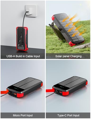 Solar Power Bank 40000mAh (Red)