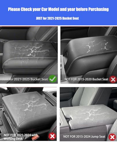 Center Console Cover for 2025 2026 Ford F150 Accessories Interior 2021 2022 2023 2024 Car Middle Arm Rest Armrest Lid Seat Cover Protector Elbow Cushion Pad (Carbon Fiber Texture / 2021-2026)