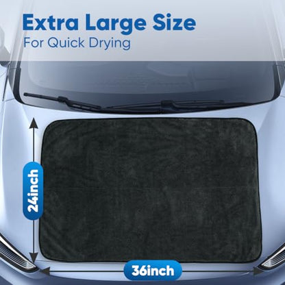 Car Drying Towel (Dark Grey / 36 x 24 Inch)