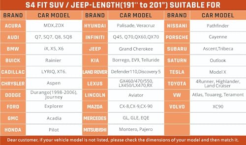 SUV Cover Waterproof All Weather Protection with Silver Stripe Design (2-S4 Fit SUV Length 190-201 inch)