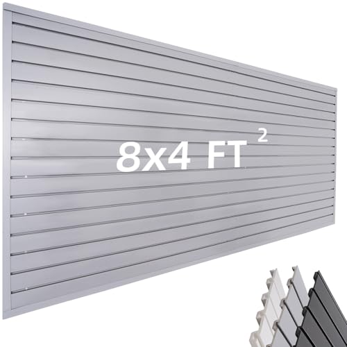 Slat Wall Paneling Garage Wall Organizer (Grey / 8x4ft)