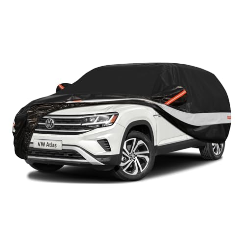 10 Layers SUV Car Cover Custom Fit for Volkswagen VW Atlas (Black Gray / Custom Fit for VW Atlas)