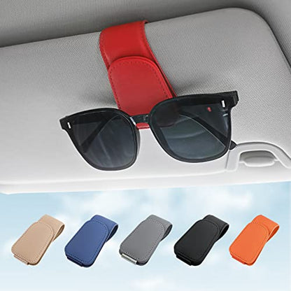 Sunglass Holder for Car Sun Visor Sunglasses Clip Car accessories (Red)