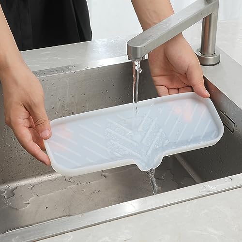 Silicone Soap Dish with Drain Spout (Translucent / L(12"×4"))
