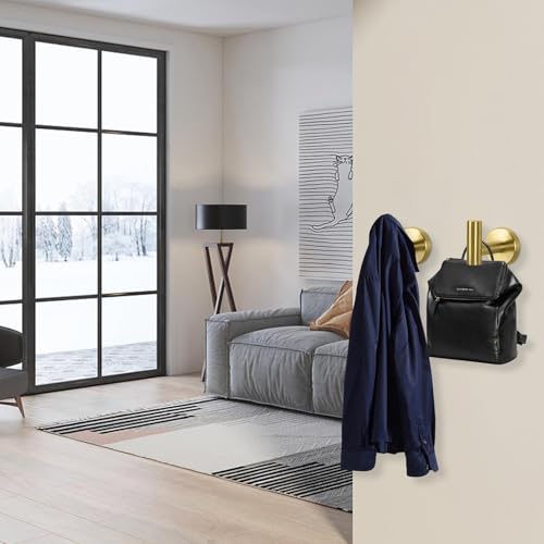 Bath Towel Hooks (Brushed Gold / 3 Pack)