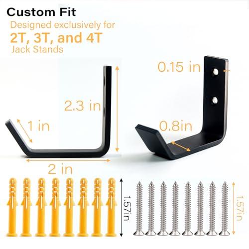 4 Packs Jack Stands Wall Mount Organizer Heavy Duty