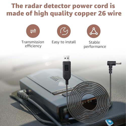 USB to DC3.5 for Cobra Uniden Whistler & Radenso Radar Detector Power Cord