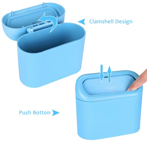 Car Trash Can with Lid (Blue, Blue)