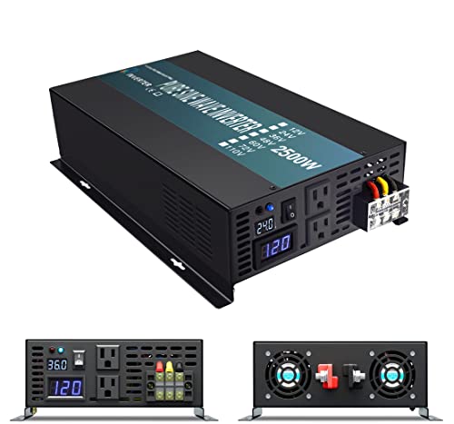Strong Driving Capacity 2500W 24VDC to 120VAC Pure Sine Wave Inverter Power Converter (2500W 24V)