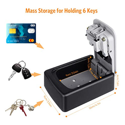 Key Lock Box Wall Mounted (Black / 4)