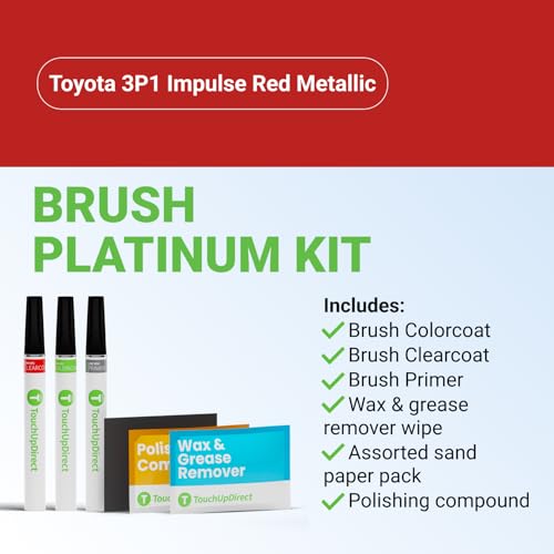 Car Paint Touch Up Brush Kit (Brush - Platinum Kit / Impulse Red Metallic)